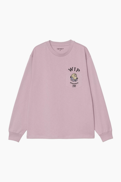 W' L/S Pocket Jubilee T-Shirt - Pink Fog - Carhartt WIP