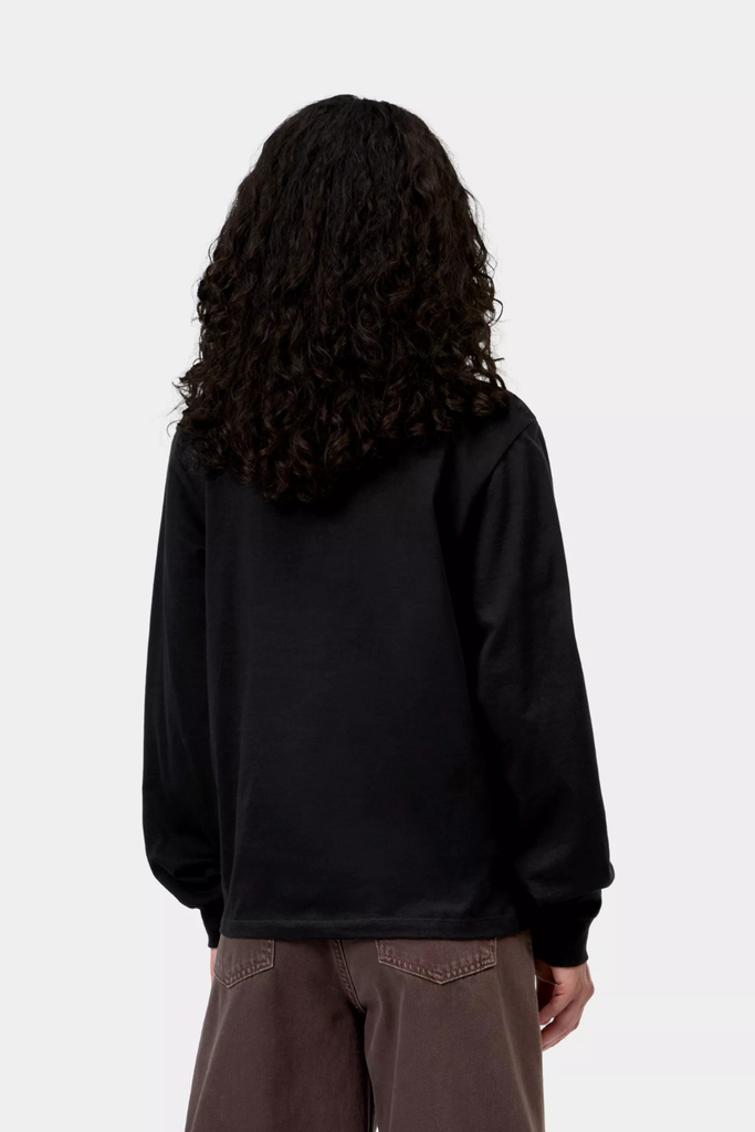 W' L/S Pocket Small Heart T-Shirt - Black - Carhartt WIP