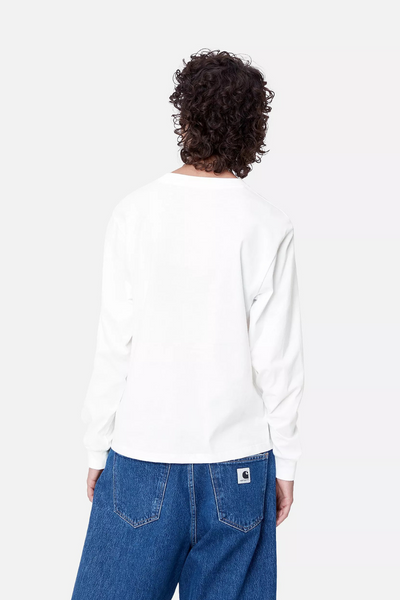 W' L/S Pocket T-Shirt - White - Carhartt WIP