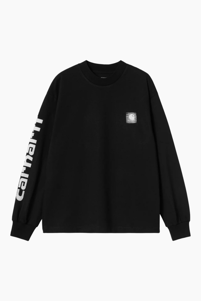 W' L/S Archive Script T-Shirt - Black - Carhartt WIP