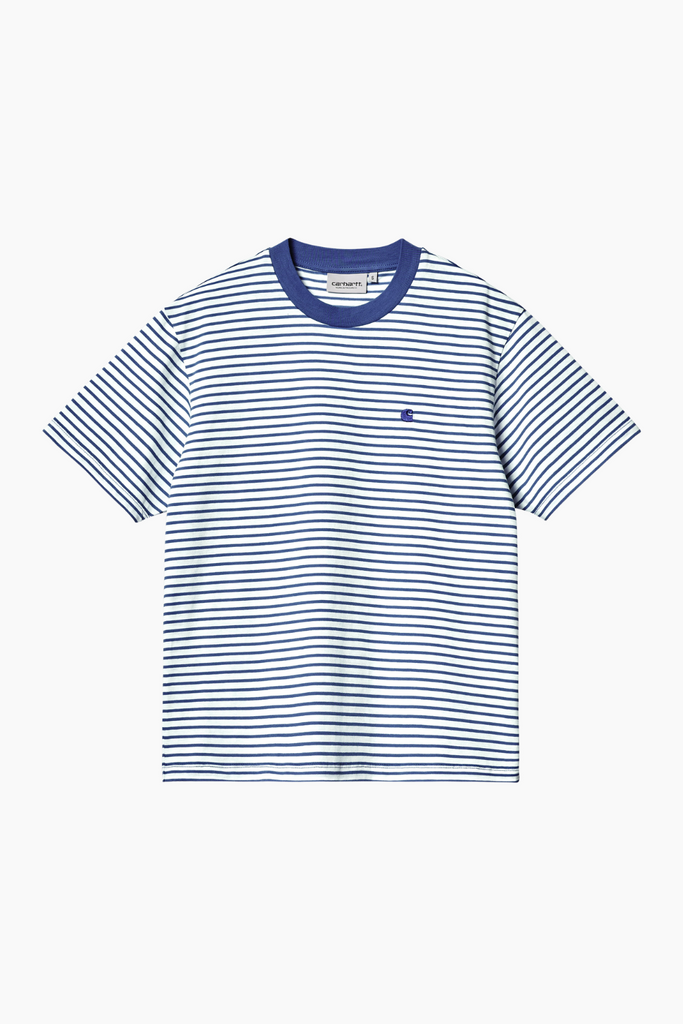 W' S/S Coleen T-Shirt - Coleen Stripe, White/Acapulco - Carhartt WIP