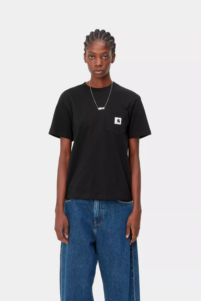 W' S/S Pocket T-shirt - Black - Carhartt WIP