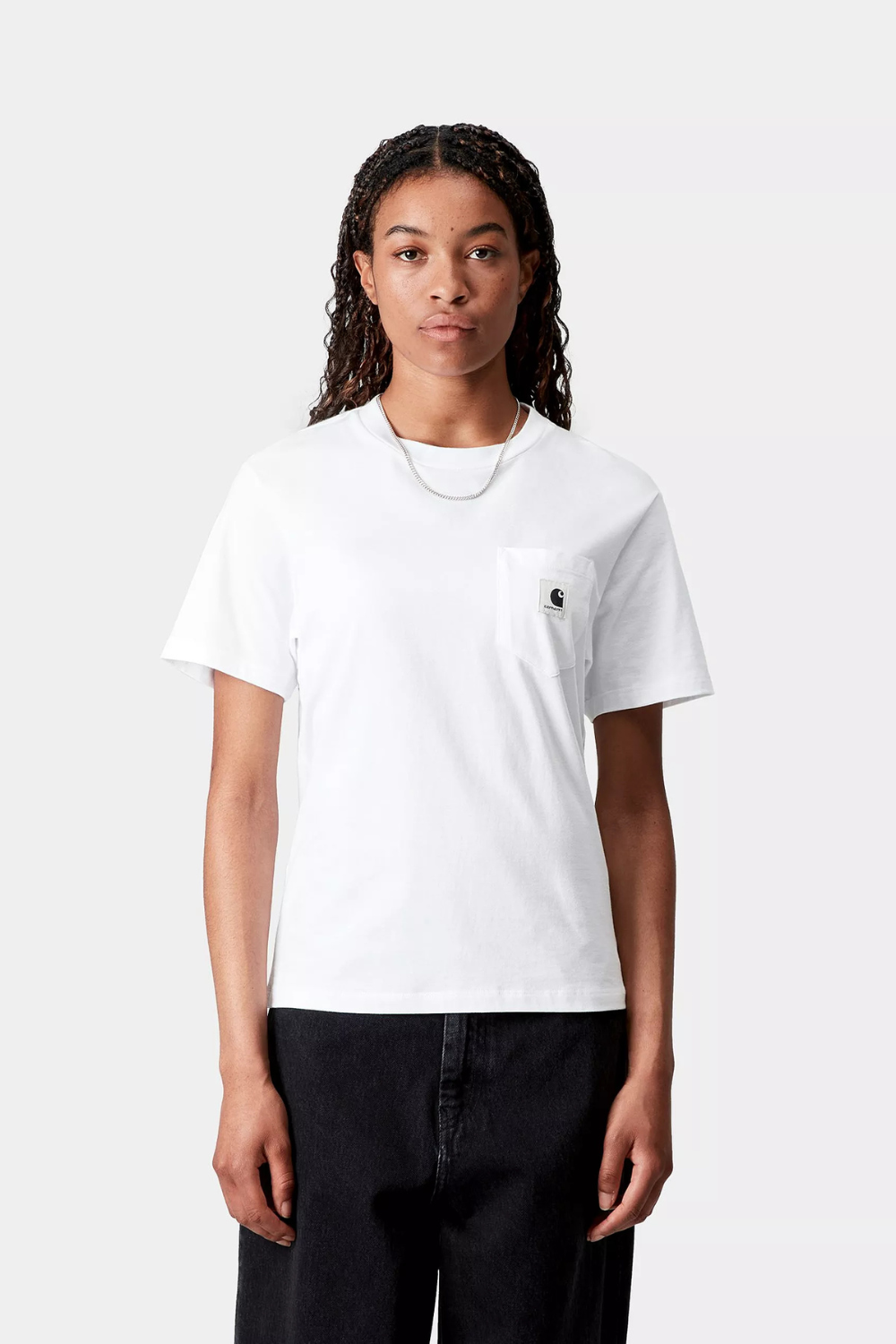 W' S/S Pocket T-shirt - White - Carhartt WIP