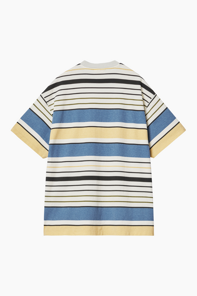 W' S/S Rowe T-Shirt - Rowe Stripe, Sorrent (Heavy Stone Washed) - Carhartt WIP