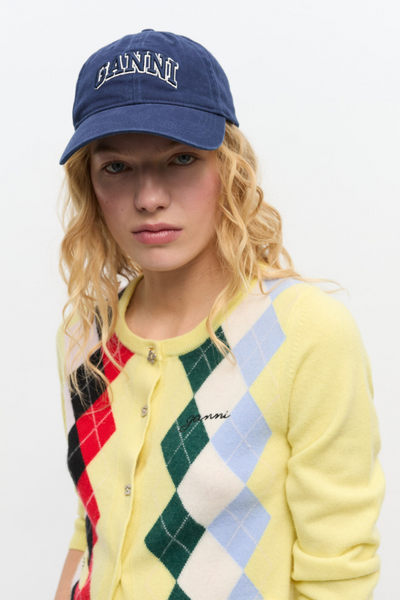 Washed Cotton Canvas Cap A6902 - Sky Captain - GANNI