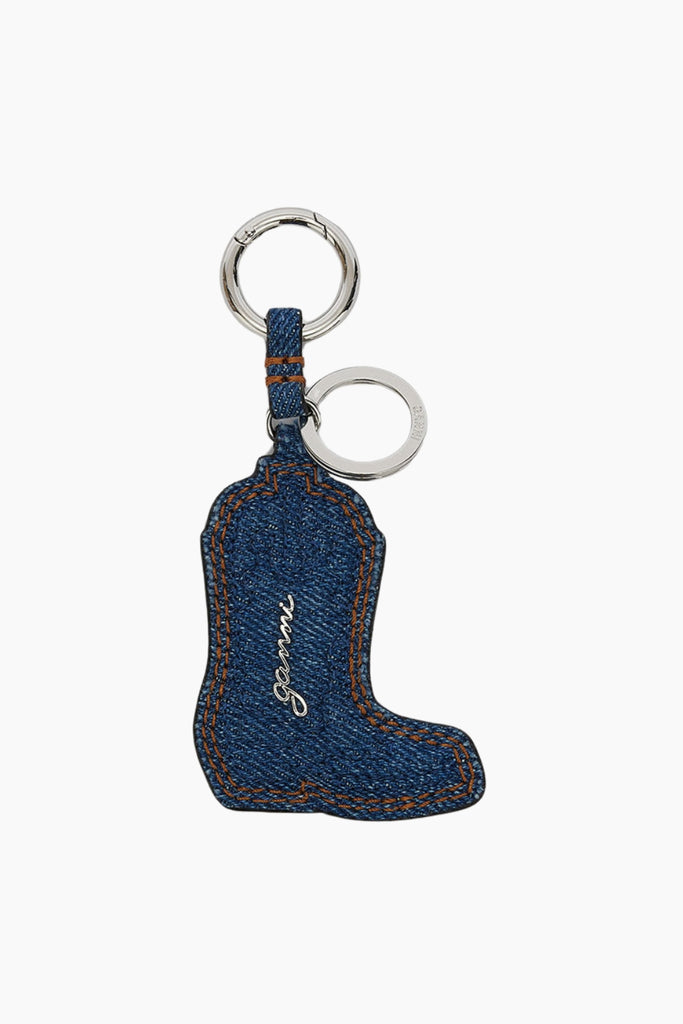 Western Boot Keyring Denim - Navy Peony - GANNI