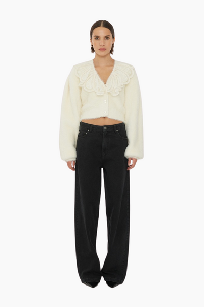 Wide Leg 5 Pocket Jeans - Black Washed - ROTATE