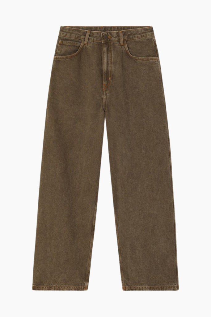 Women’s Loose-fit Jeans Oshow - Stone Brown - American Vintage