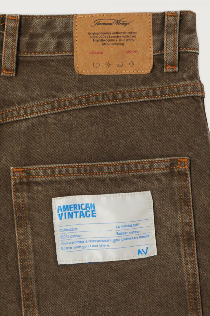 Women’s Loose-fit Jeans Oshow - Stone Brown - American Vintage