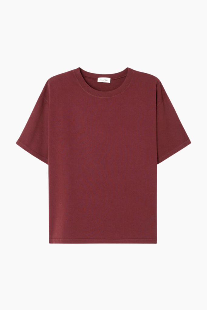 Women's T-shirt Fizvalley - Vintage Burgundy - American Vintage