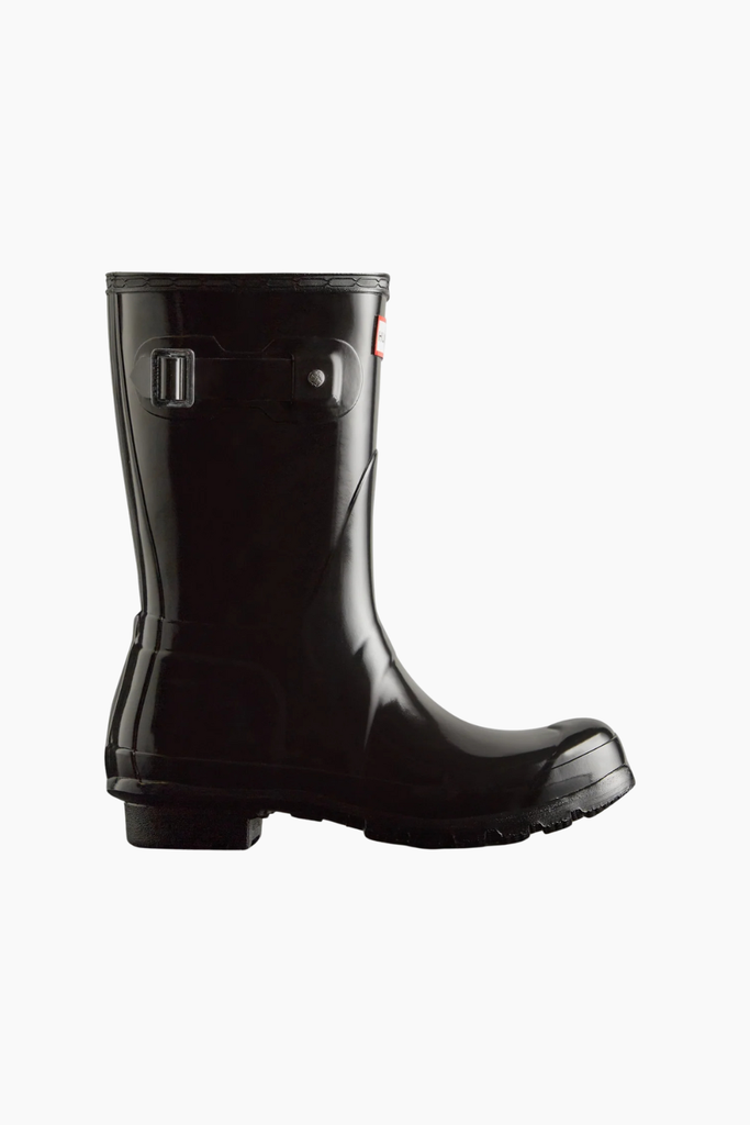 Womens Original Short Gloss Boot - Black - Hunter