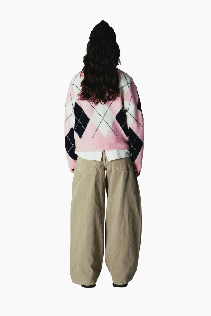 Woodbird WBFen Argyle Cardigan - Støvet Violet / Navy - Woodbird