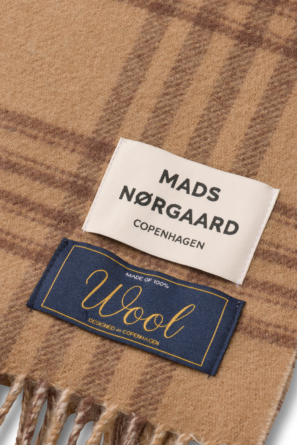 Woven Wool Logo Scarf - Cornstalk/Cocoa Brown - Mads Nørgaard