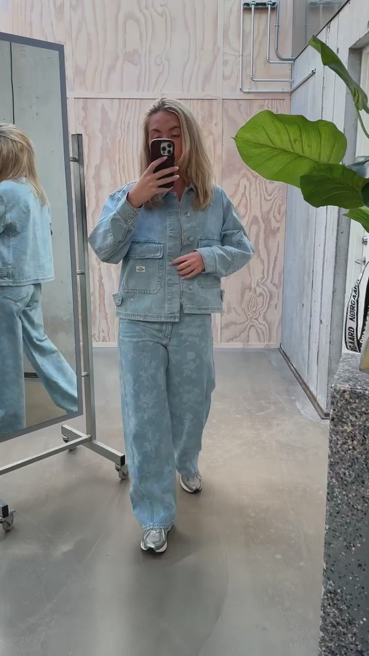 Art Denim Soleil Jacket - Light Denim/Ink Flower - Mads Nørgaard-5