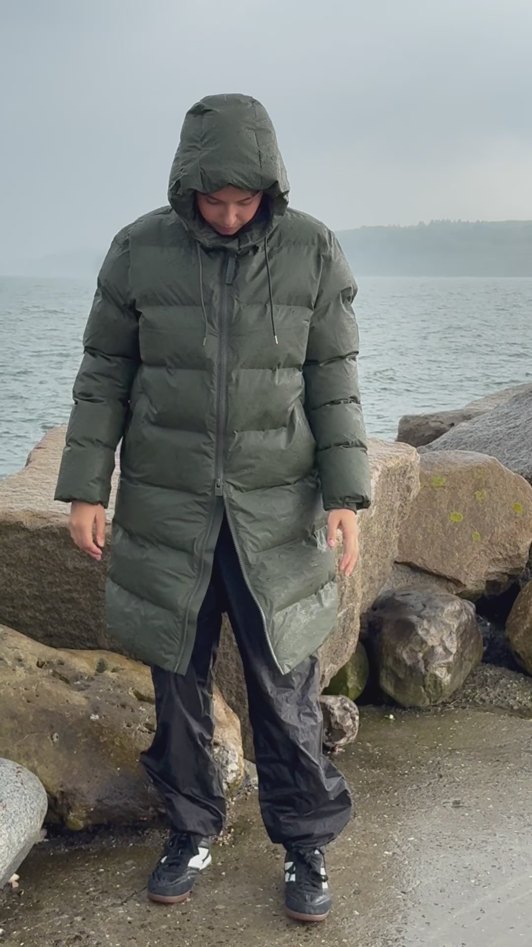 Alta Longer Puffer Jacket W3T4 2025 - Green - Rains