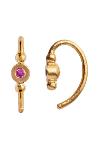 Petit Bon-bon Pink Zircon Earring Piece - Gold - Stine A