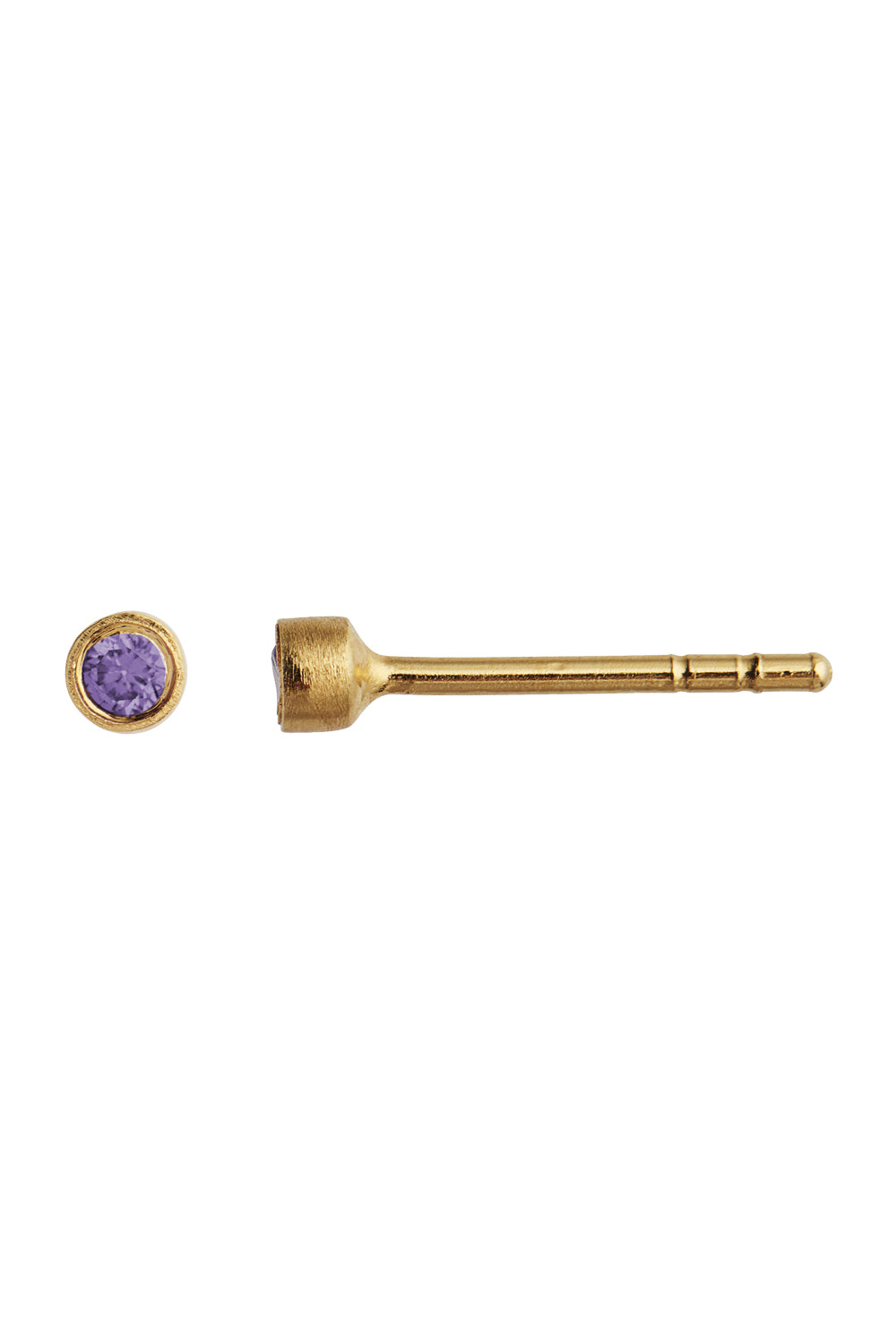 Purple Big Dot Earring Piece - Gold/purple - Stine A