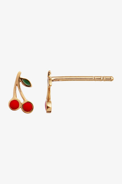 Petit Cherry Earring Enamel - Gold - Stine A