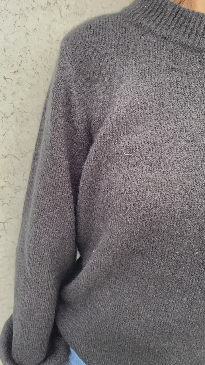 Objeve Nonsia L/S Knit Pullover - Black - Object