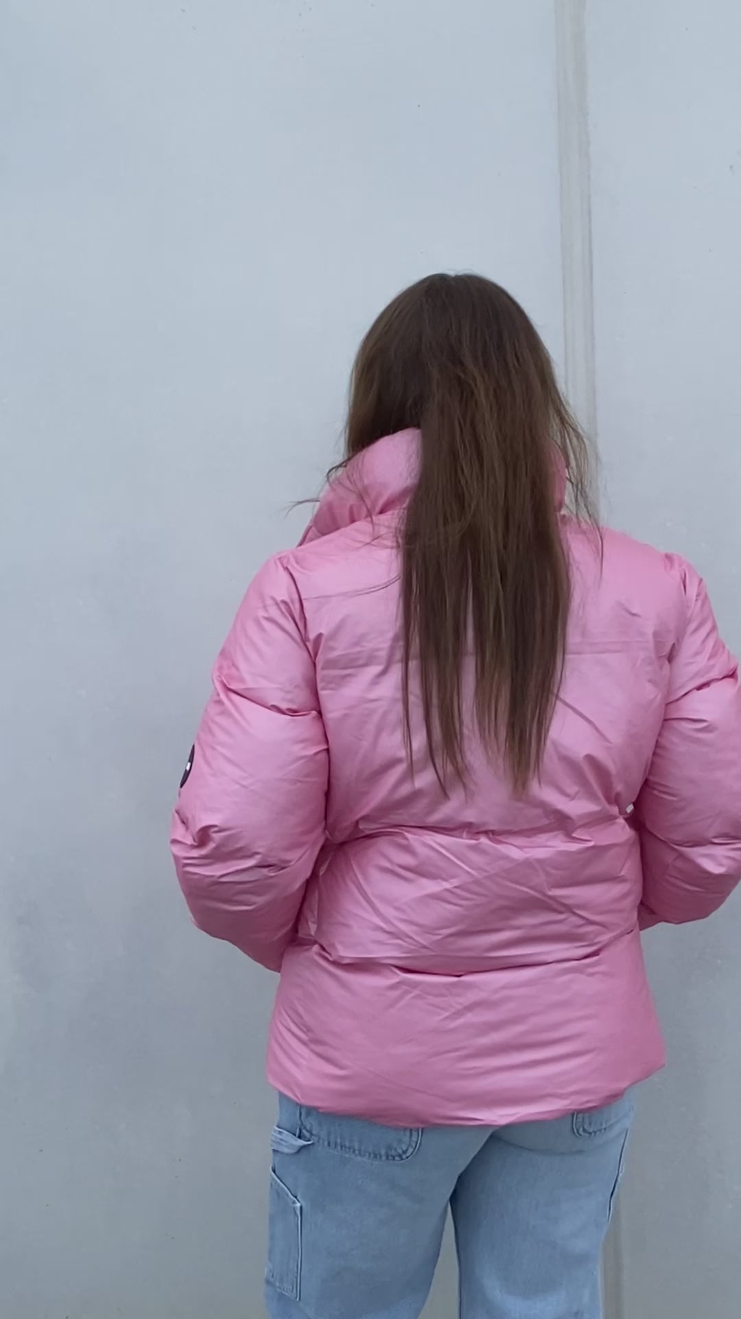Boxy Puffer Jacket - Pink Sky - Rains