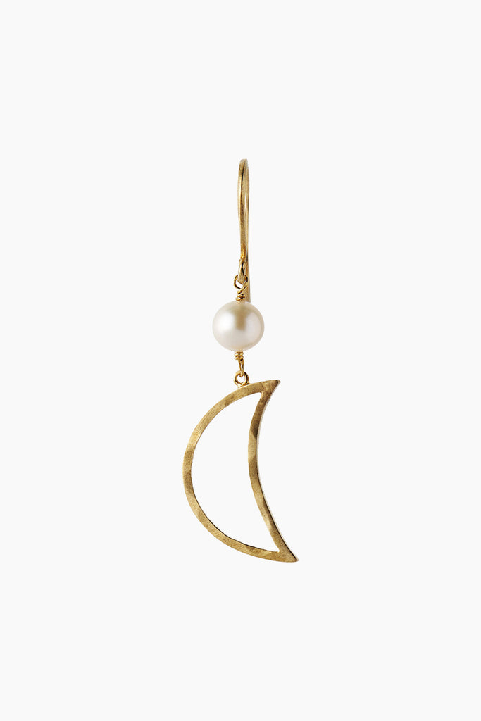 Bella Moon Earring with Pearl - Gold - Stine A