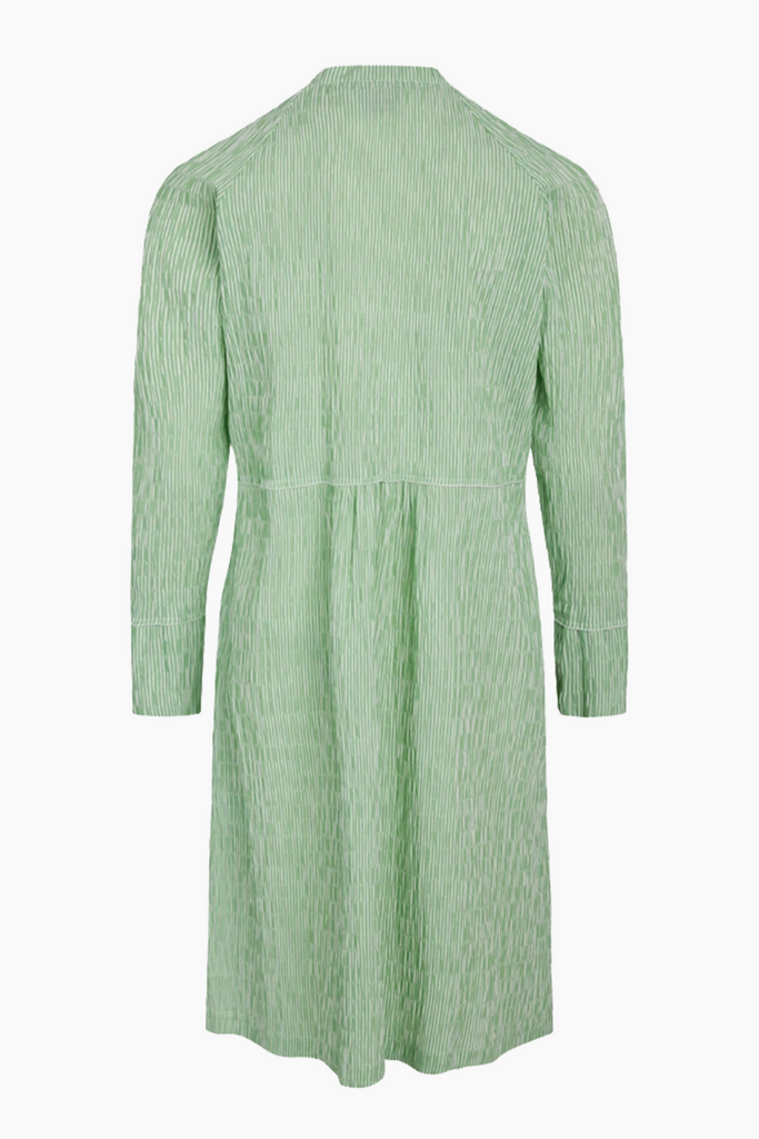 Crinckle Pop Dupina Dress - White/Light Grass Green  - Mads Nørgaard
