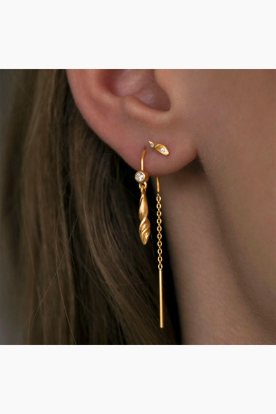 Tres Petit Velvet Earring - Gold with Stones - Stine A
