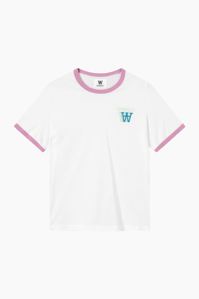 Fia Stacked Logo T-Shirt - White - Wood Wood