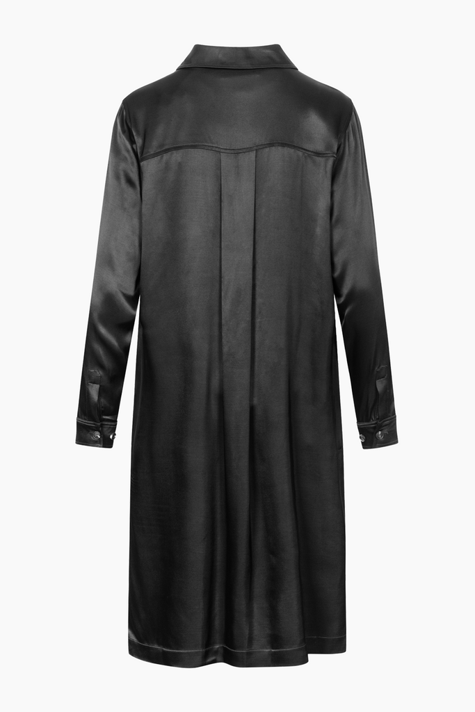 Half Zip Shirt Dress - Black - Han Kjøbenhavn