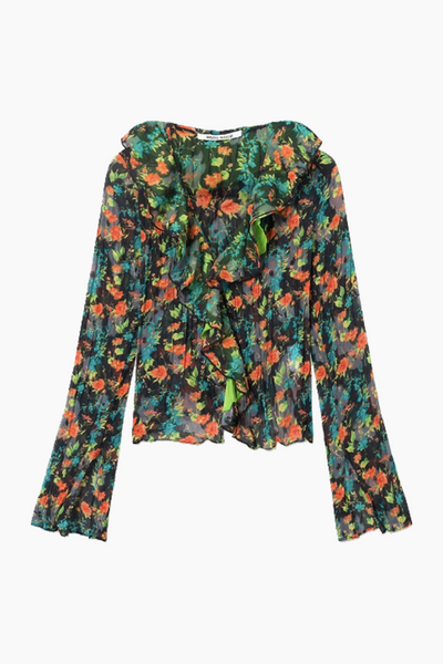 Hannah Chiffon Blouse - Black AOP - Wood Wood