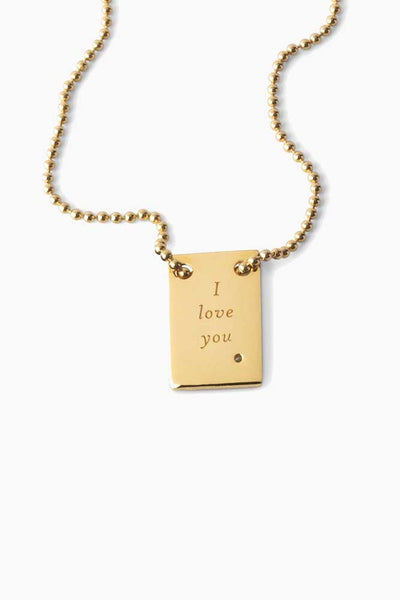 I love you necklace - Gold - ENAMEL