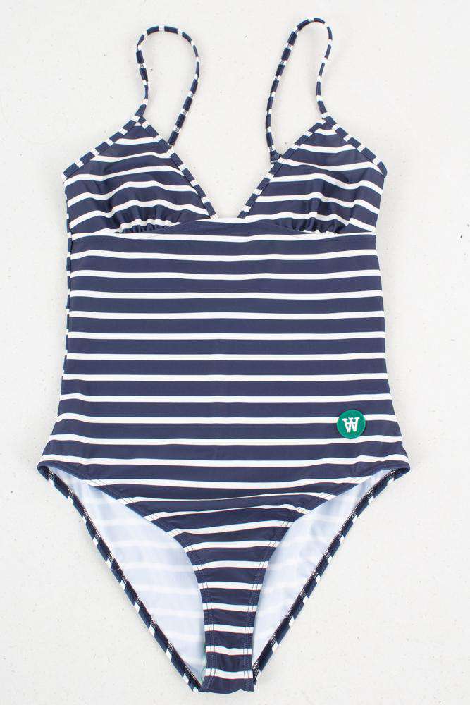 Rio Swimsuit - Navy/Offwhite Stripe - Wood Wood