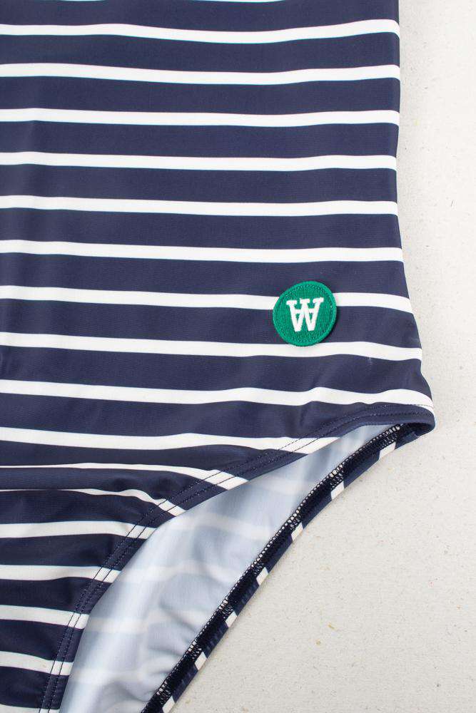 Rio Swimsuit - Navy/Offwhite Stripe fra Wood Wood - logo