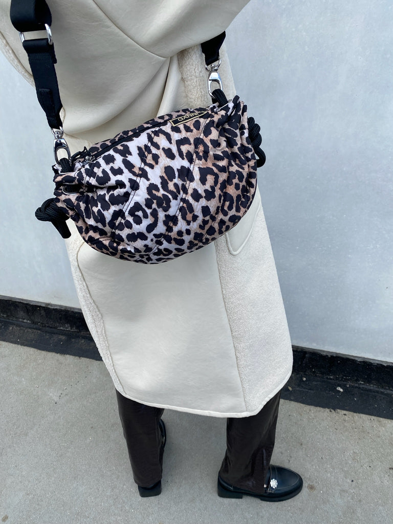 Quilted Recycled Tech Small Duffle Bag - Leopard - GANNI