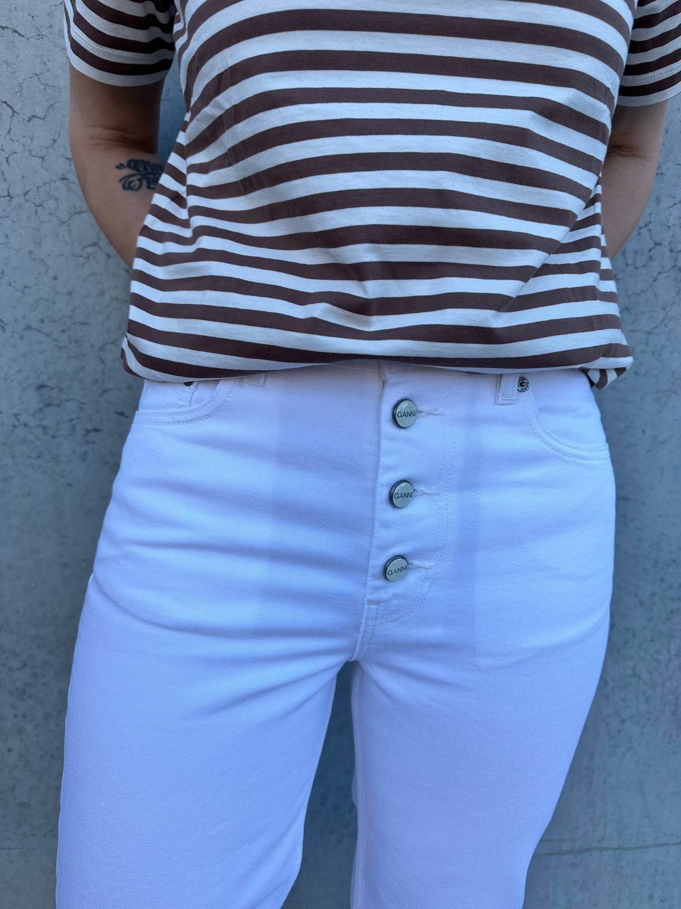 Lovy Rigid Denim  - Bright White - GANNI