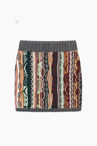 Lula Coogi Knit Skirt - Multicolor - Wood Wood