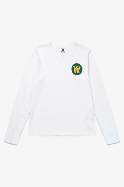 Moa Badge LS T-shirt - White - Wood Wood