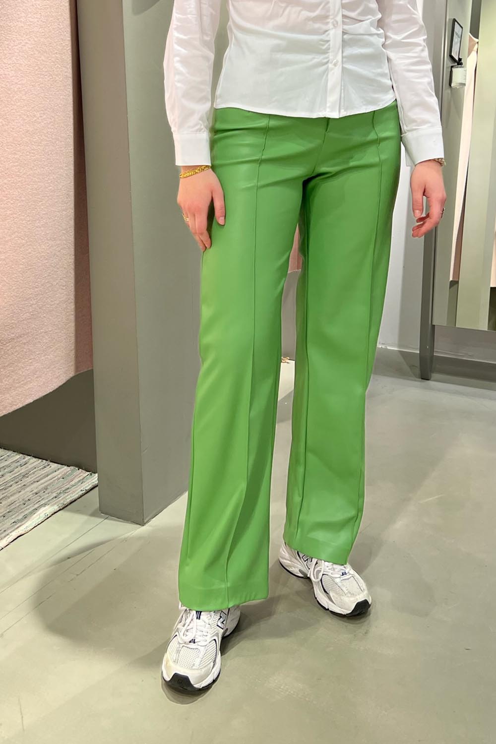 NoraIR Faux Leather Pants - Green - irréel