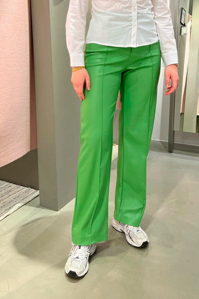 NoraIR Faux Leather Pants - Green - irréel