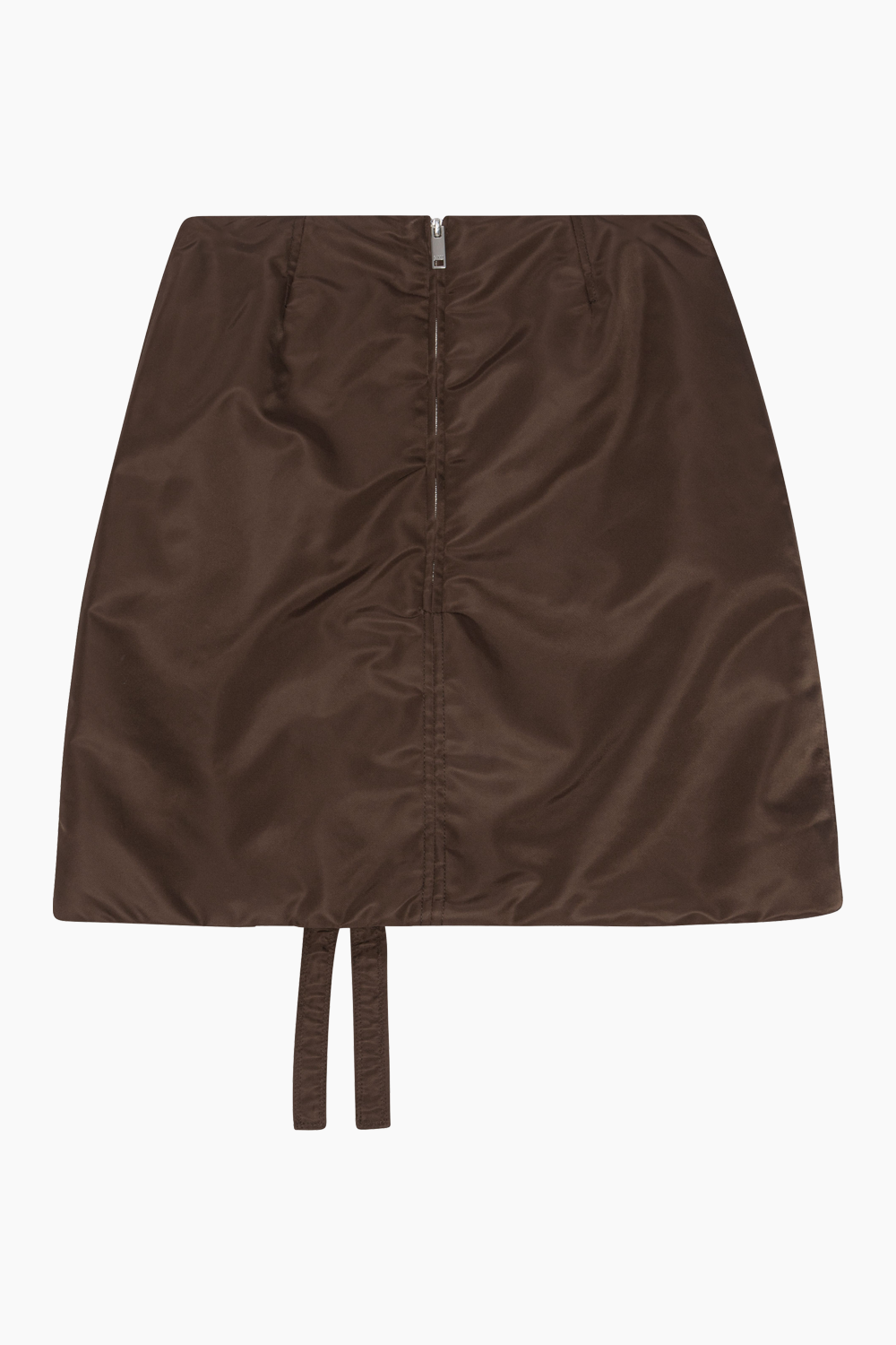 Nylon Ruched Mini Skirt - Chicory Coffee - GANNI