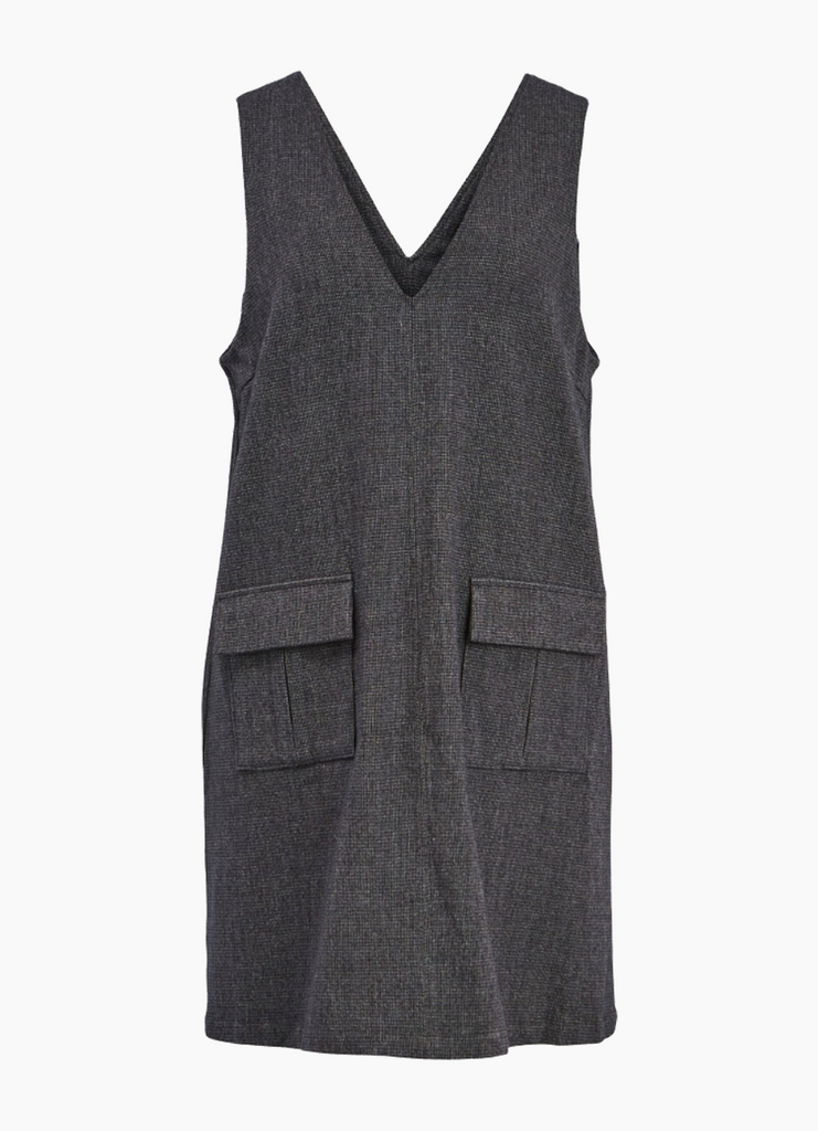 Objgine Spencer Pocket Dress - Dark Grey Melange - Object