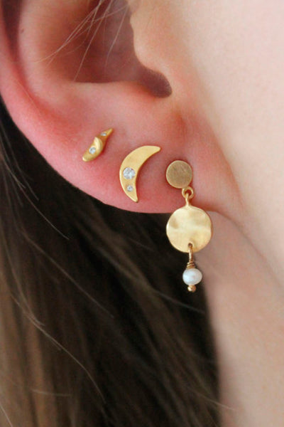Petit Bella Moon Earring - Gold - Stine A