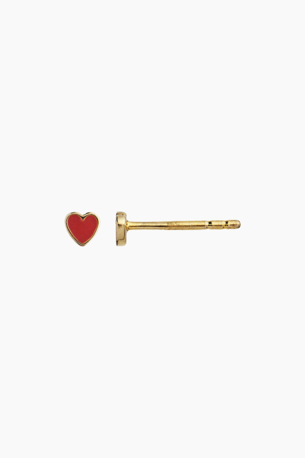 Petit Love Heart - Red Coral Enamel - Gold - Stine A