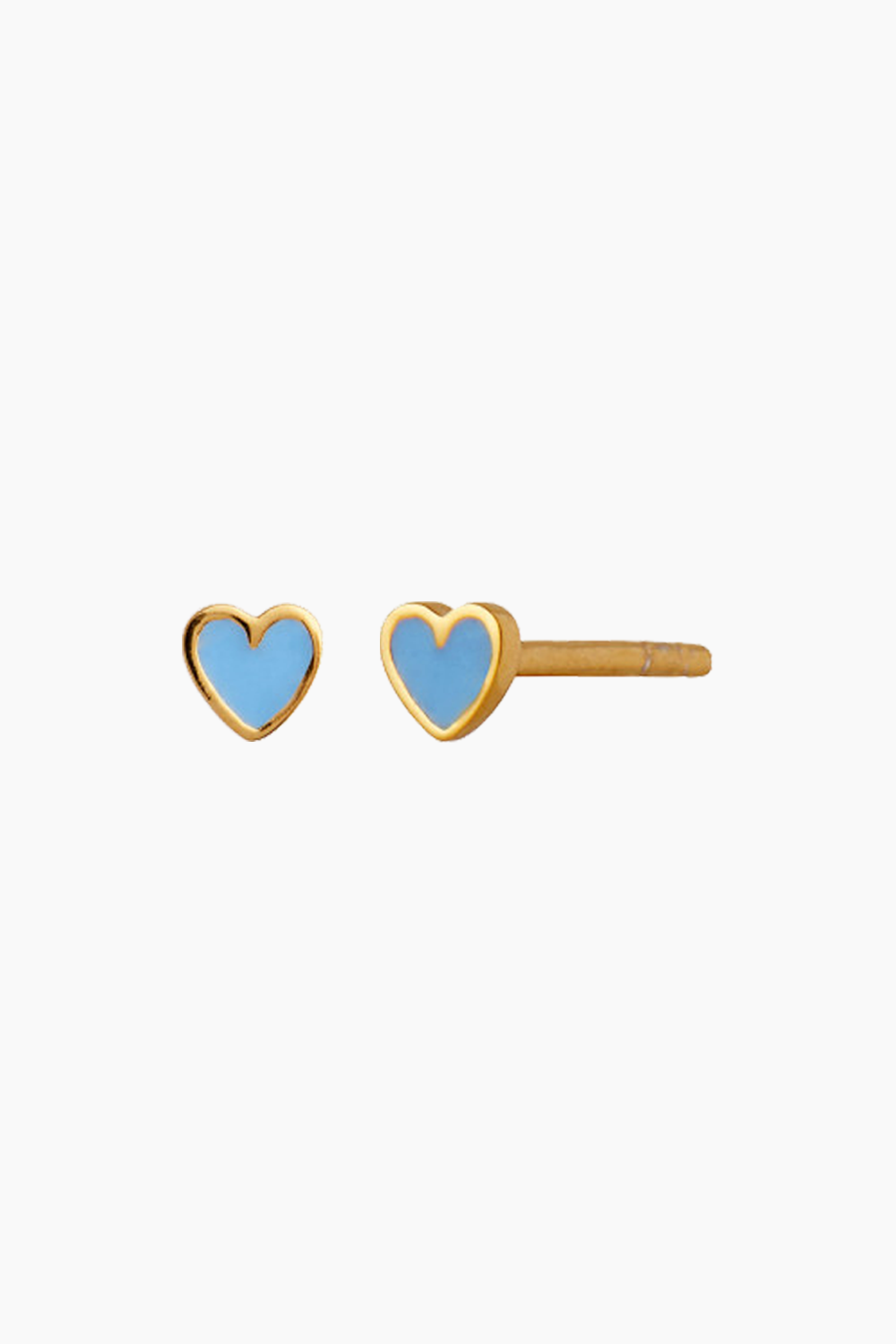 Petit Love Heart Light Blue Enamel - Gold - Stine A