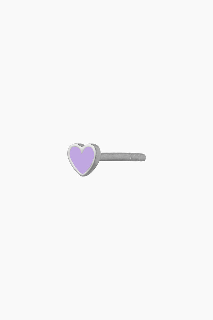 Petit Love Heart Purple Sorbet Enamel - Silver - Stine A