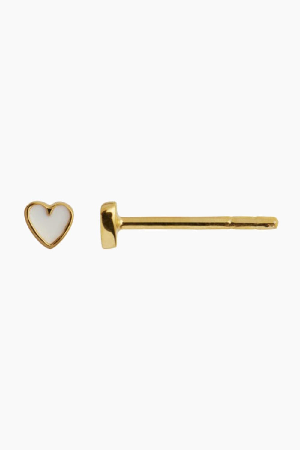 Petit Love Heart White Enamel - Gold - Stine A