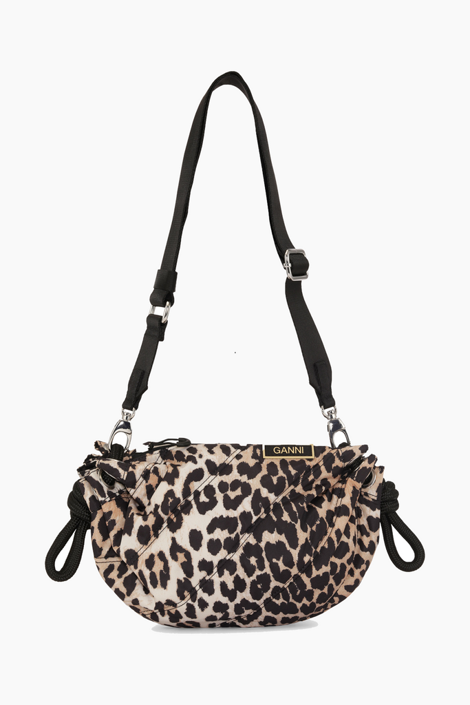 Quilted Recycled Tech Small Duffle Bag - Leopard - GANNI