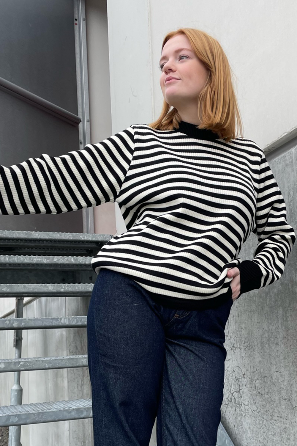 Sailor Wool Cast Sweater - Black/White Alyssum - Mads Nørgaard
