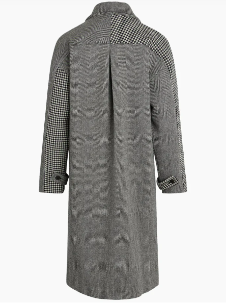 Jamil Coat Bonded Wool - Black/White - Mads Nørgaard