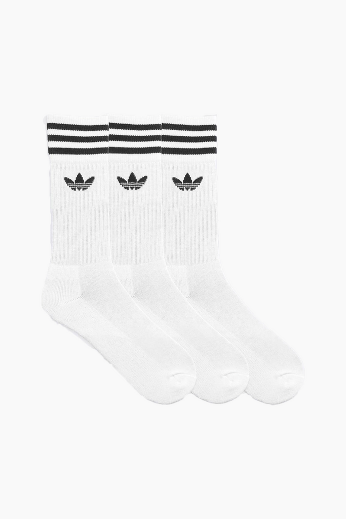 Solid Crew Socks - White/Black - Adidas Originals